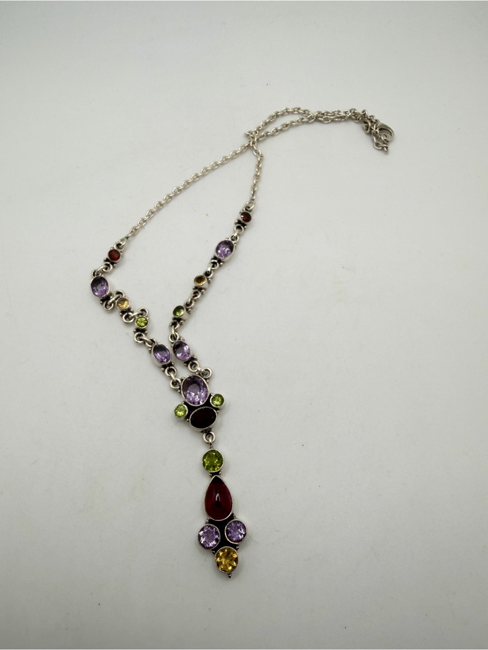 16" Nicky Butler faceted Multi-gemstone and sterling silver necklace!